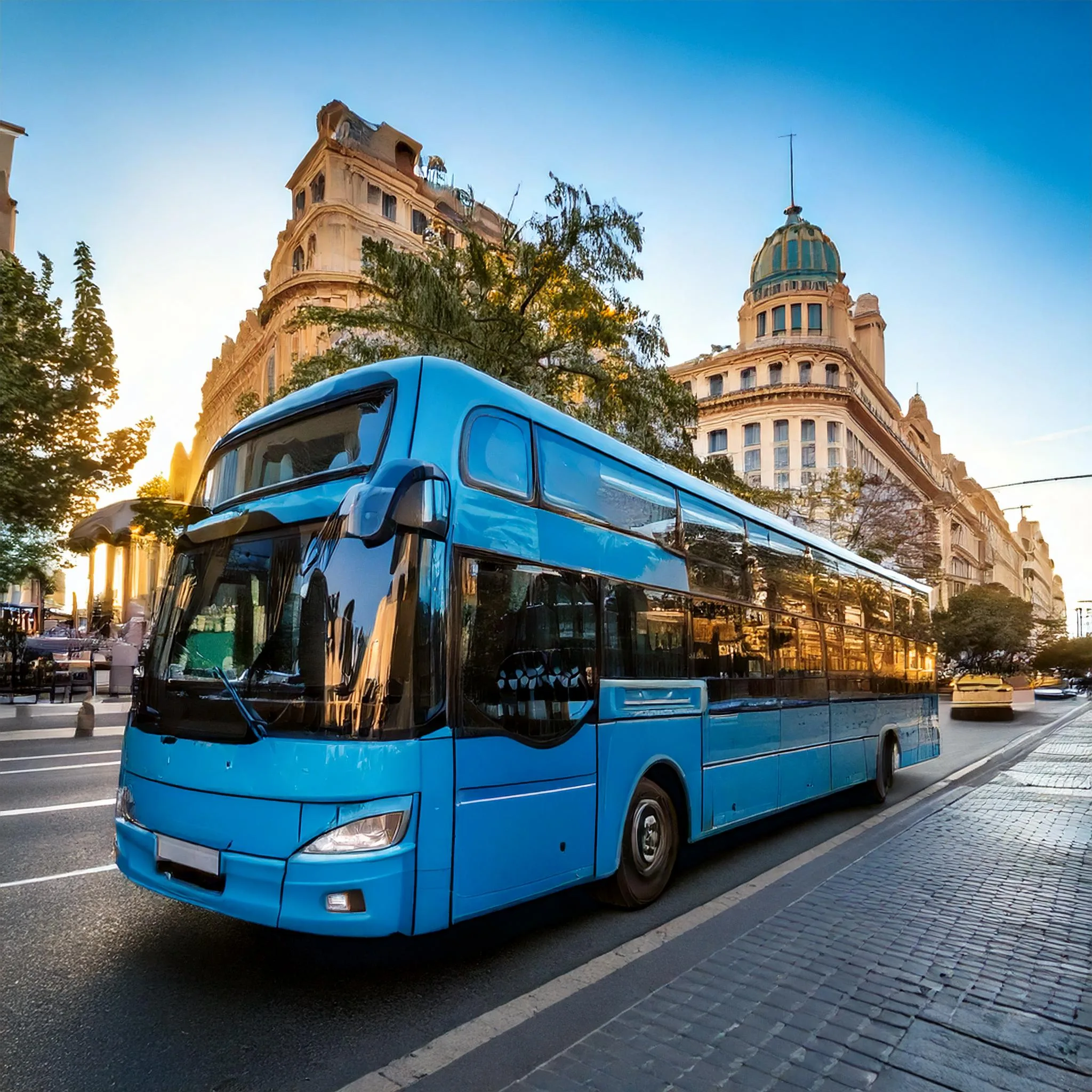 Colectivo Azul en Buenos Aires