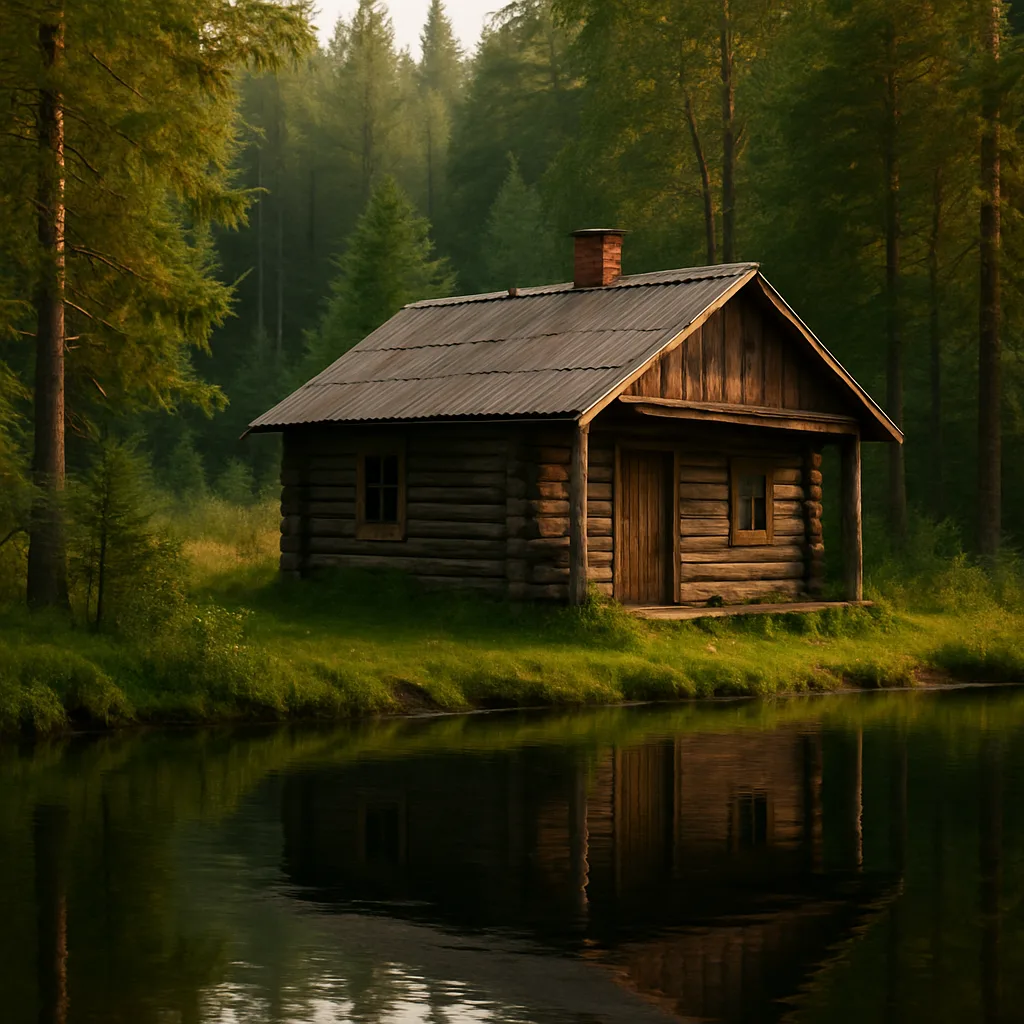 Casa sola en el bosque